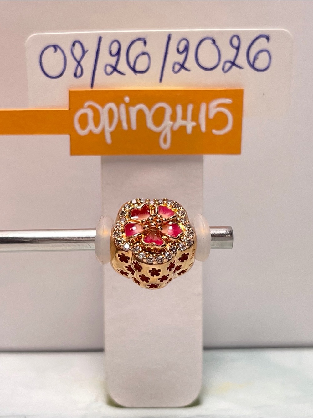 Pandora Rose Gold Peach Blossom Charm